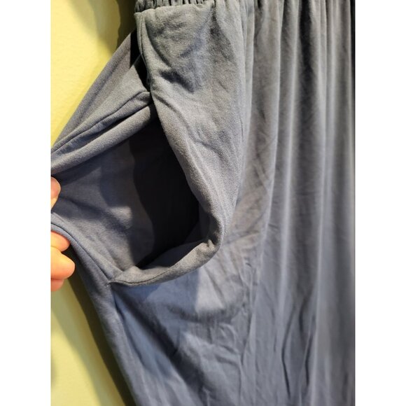 Old Navy Blue Stretchy Sleeveless V Neck Smocked Waist Wide Leg Jumpsuit 4X - Picture 5 of 9